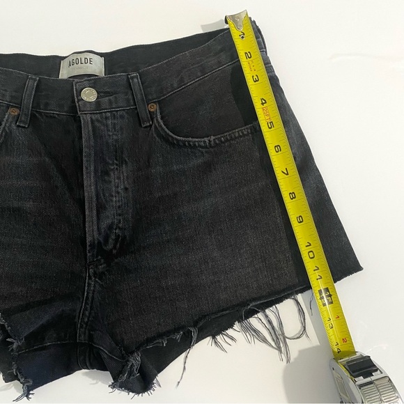Agolde Parker Shorts Vintage Black Crash Jean Denim - Picture 11 of 16